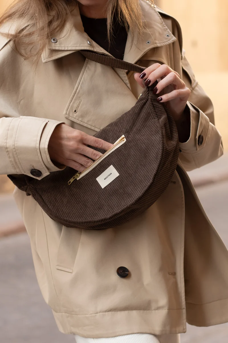 Sac demi-lune uni Hugo