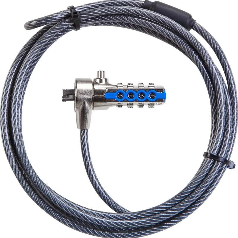 Targus DEFCON™ T-Lock Câble de verrouillage à combinaison réinitialisable pour ordinateur portable et de bureau Câble de sécurité (PA410E)