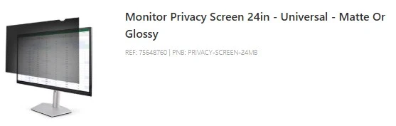 Monitor Privacy Screen 24in - Universal - Matte Or Glossy