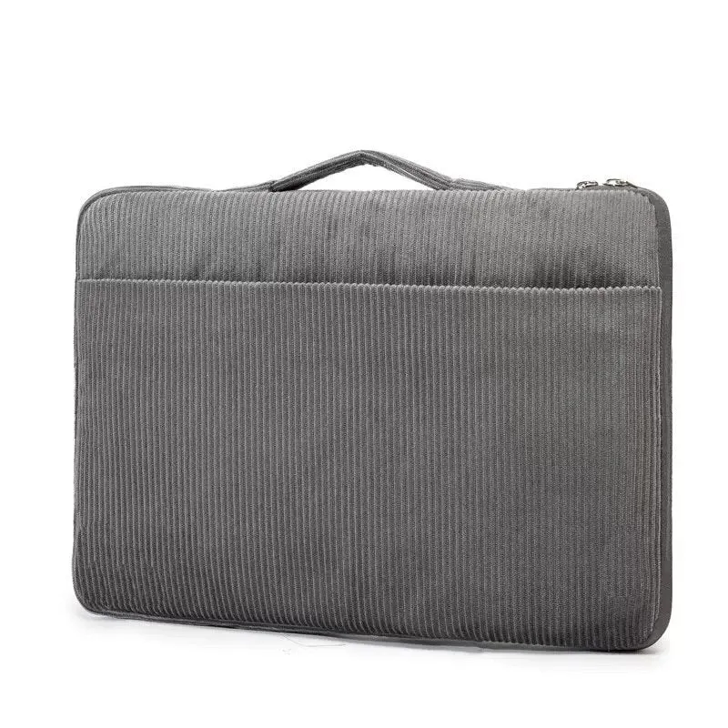 Pochette d'ordinateur portable velours côtelé - Grisou