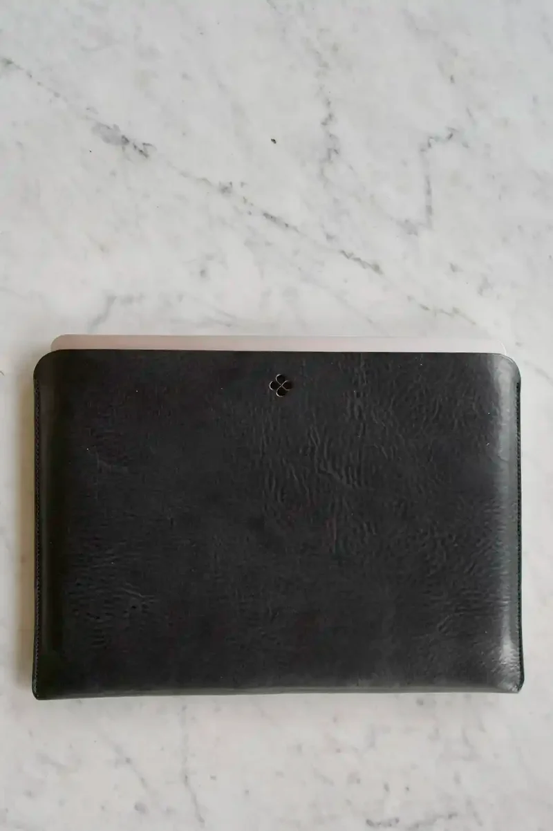 Pochette ordinateur 16" cuir foulonné | Horizontale