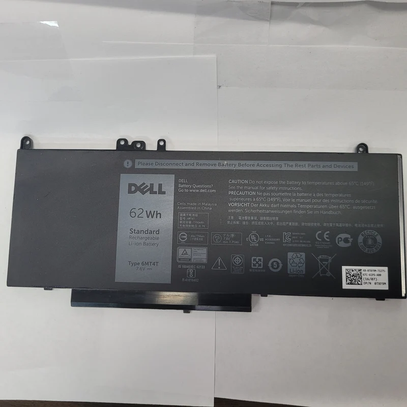Dell Type 6MT4T 7.6V 62Wh Battery