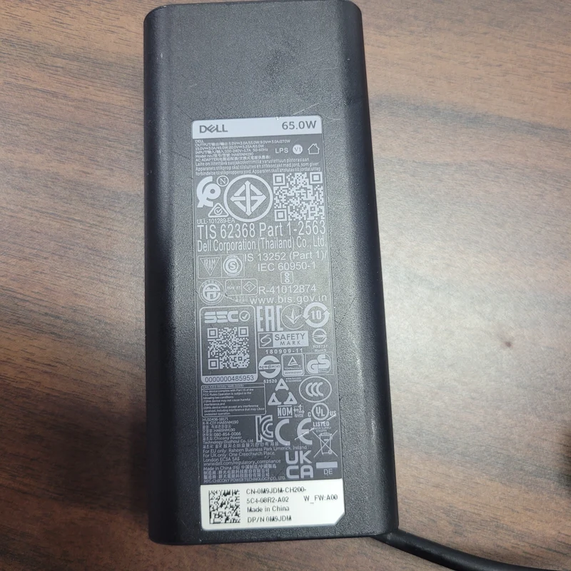 Dell 65 Watt Type-C Power Adapter Model # HA65NM190