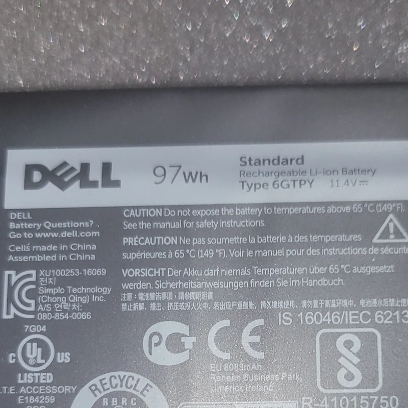 OEM Dell 97Wh 6GTPY Battery
