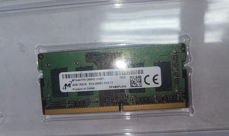Micron 4GB 1RX16 PC4-2666V-SC0-11 Laptop RAM