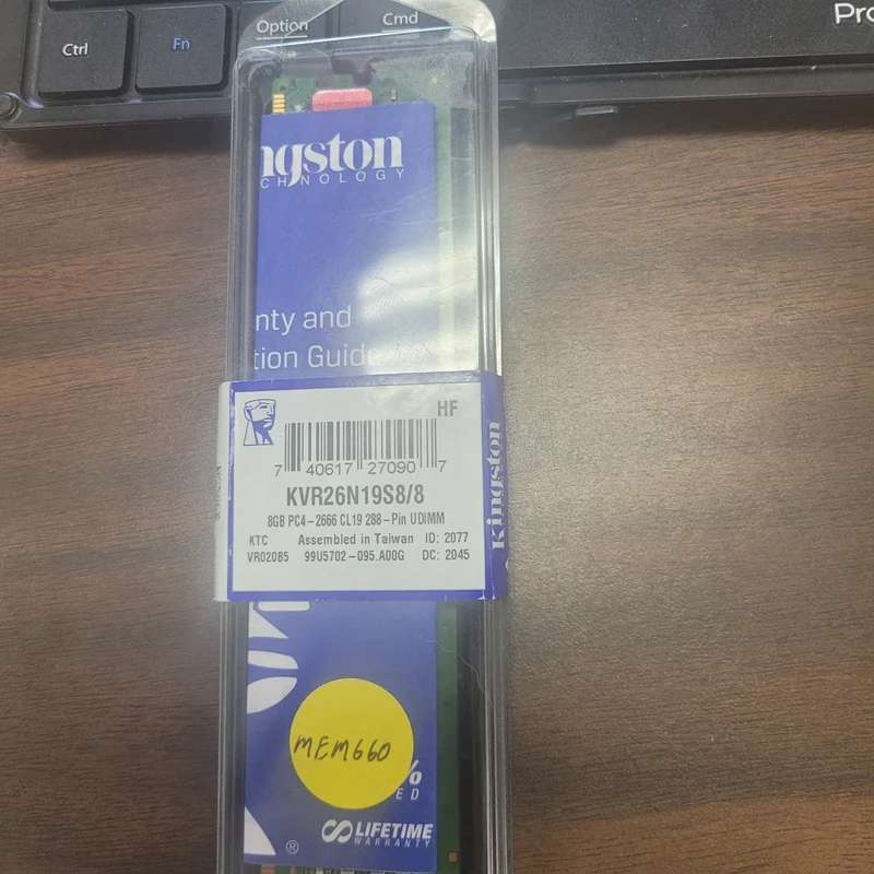 Kingston 8GB DDR4 2666MT/s Non-ECC Unbuffered DIMM