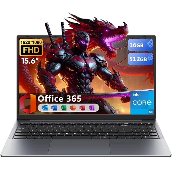 Gaming Laptop Computer 2026, 15.6 Inch Lap Top Pc Window 11 Pro, 16GB RAM 512GB SSD, Core i5 Processor(up to 2.8GHz), Backlit Keyboard, FHD 1920 * 1080, Office 365, Business, Student