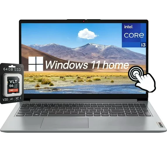 Lenovo Ideapad 1i 15.6" Touch Laptop, Intel Core i3-1215U, 15.6'' FHD Touchscreen Display, 8GB RAM, 256GB SSD, Intel UHD Graphics,Wi-Fi, HDMI, Windows 11 Home, Cloud Gray (Renewed)