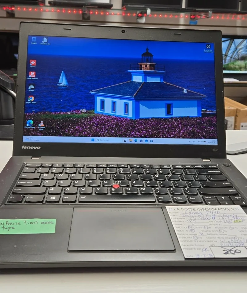 Laptop Lenovo ThinkPad T440 i5-4300U 8Go SSD NEUF 256Go Backlit Win11