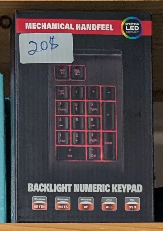 Clavier numérique rétroéclairé USB – NEUF