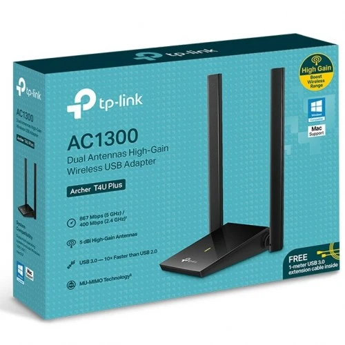 TP-Link Archer T4UPlus (2x Antennes) Adaptateur USB double bande sans fil AC1300 NEUF