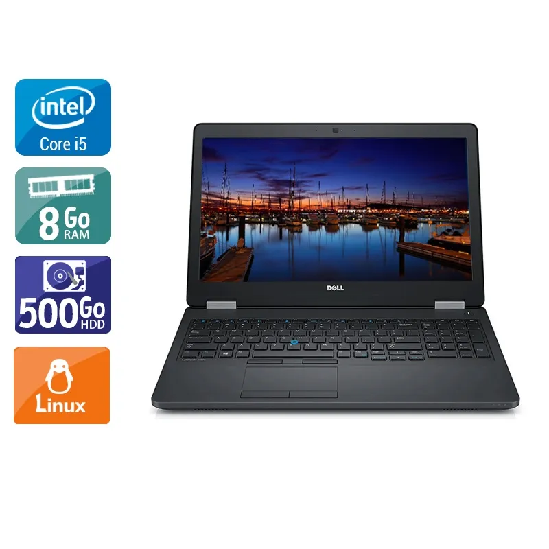 Latitude E5570 15,6" 2015 - Intel Core i5 2,4Ghz - 2 - 8Go DDR4 - 500Go HDD - Intel HD Graphics - Gris / Noir - Linux - AZERTY