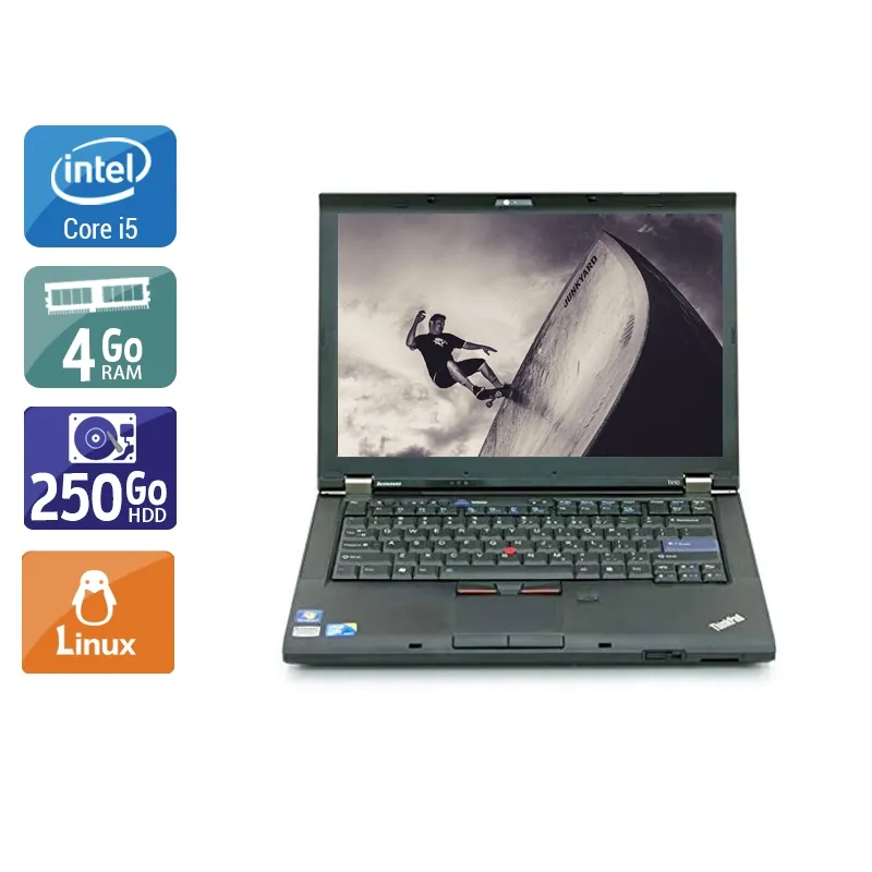 ThinkPad T410 14,1" 2010 - Intel Core i5 2,6Ghz - 2 - 4Go DDR4 - 250Go HDD - Nvidia Quadro NVS 3100M - Gris / Noir - Linux - AZERTY