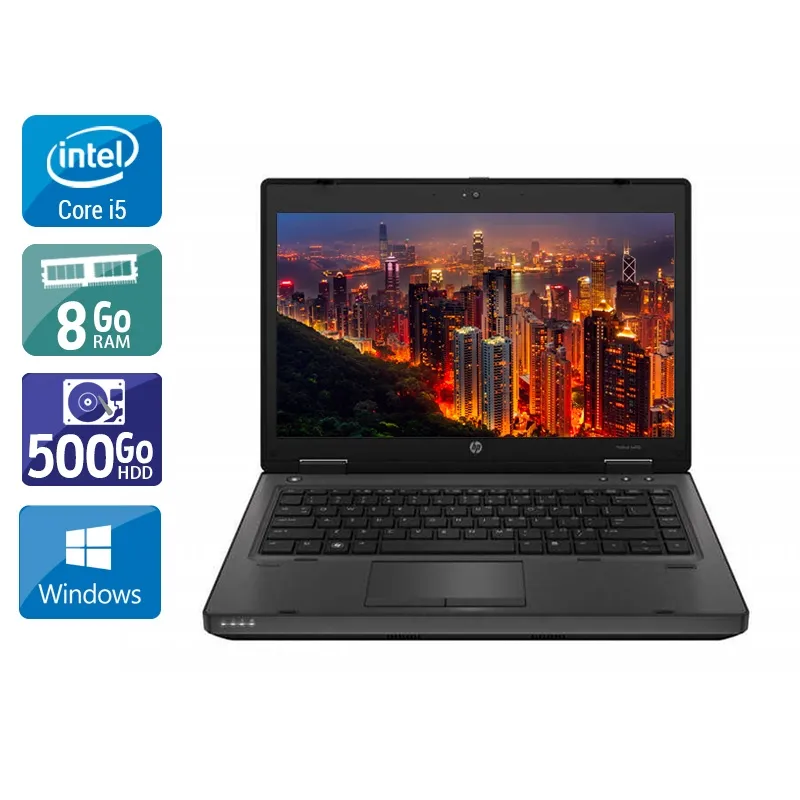ProBook 6470B 14" 2013 - Intel Core i5 2,6Ghz - 2 - 8Go DDR3 - 500Go HDD - Intel HD Graphics 4000 - Gris / Noir - Windows 10 - AZERTY