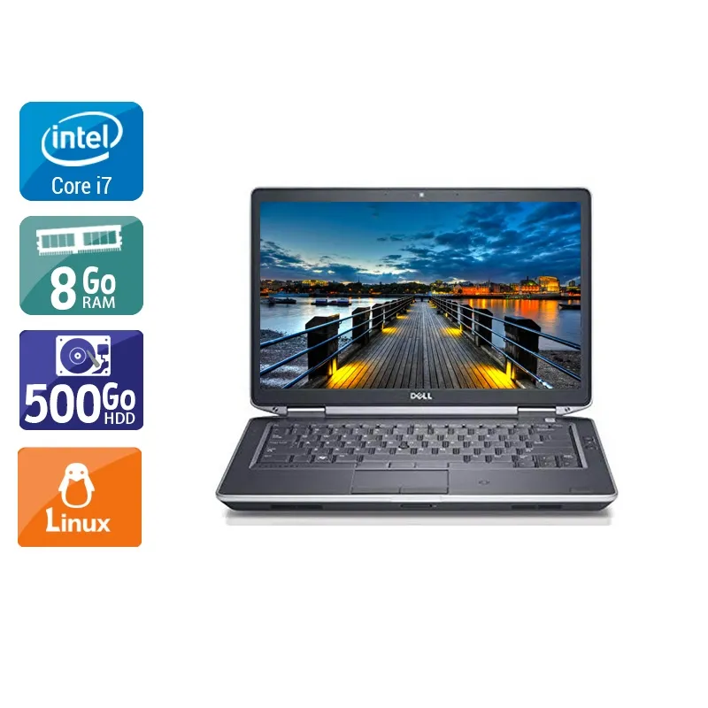 Latitude E6440 14" 2013 - Intel Core i7 3Ghz - 2 - 8Go DDR3 - 500Go HDD - Intel HD Graphics 4600 - Gris / Noir - Linux - AZERTY
