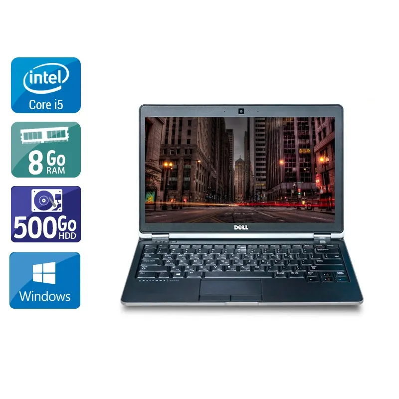 Latitude E6220 12,5" 2011 - Intel Core i5 2,5Ghz - 2 - 8Go DDR3 - 500Go HDD - Intel HD Graphics 3000 - Gris / Noir - Windows 10 - AZERTY