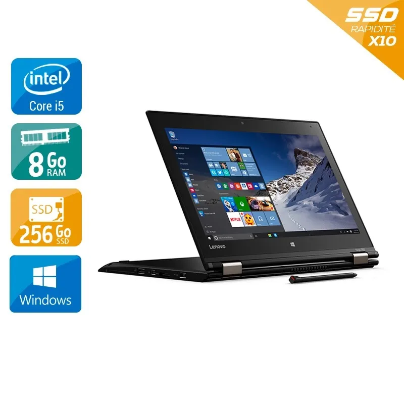 Thinkpad Yoga 260 12,5" 2015 - Intel Core i5 2,4Ghz - 2 - 8Go DDR4 - 256Go SSD - Intel HD Graphics 520 - Gris / Noir - Windows 10 - AZERTY