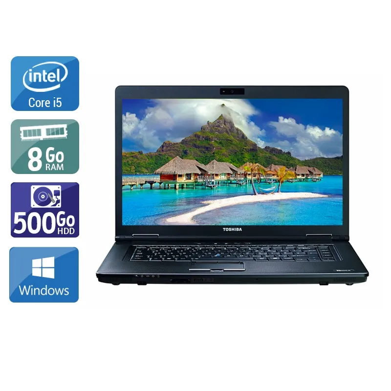 Tecra A11 15,5" 2010 - Intel Core i5 2,6Ghz - 2 - 8Go DDR3 - 500Go HDD - Intel GMA HD Graphics - Gris / Noir - Windows 10 - AZERTY