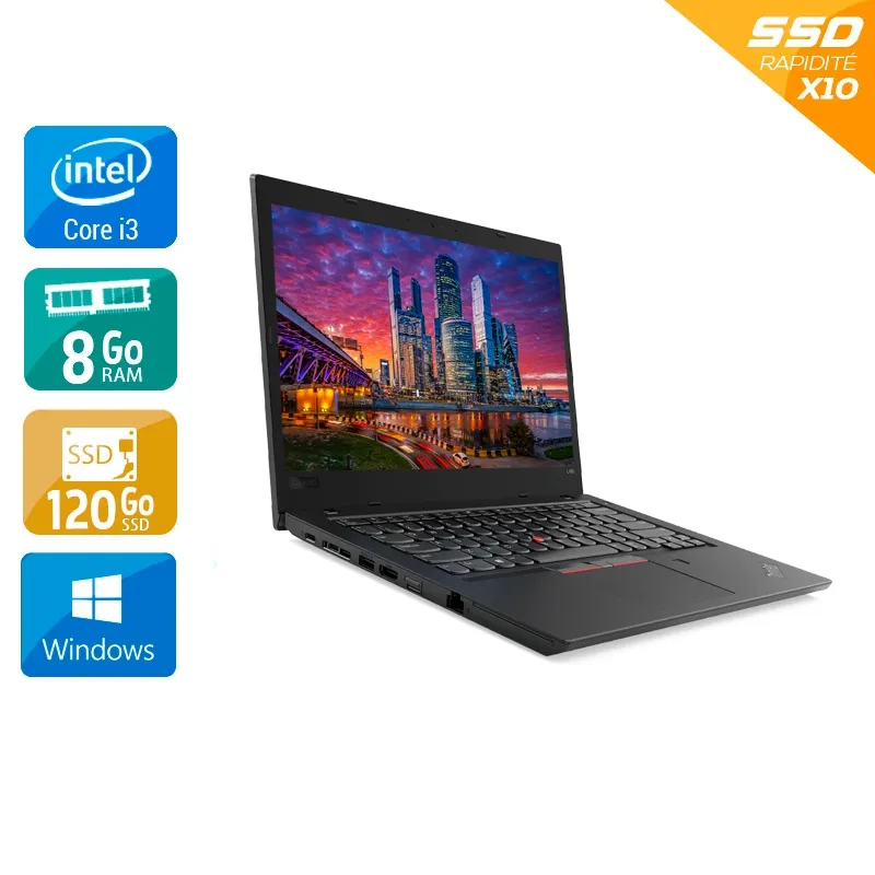 ThinkPad L470 14" 2015 - Intel Core i3 2,3Ghz - 2 - 8Go DDR4 - 120Go SSD - Intel HD Graphics 520 - Gris / Noir - Windows 10 - AZERTY
