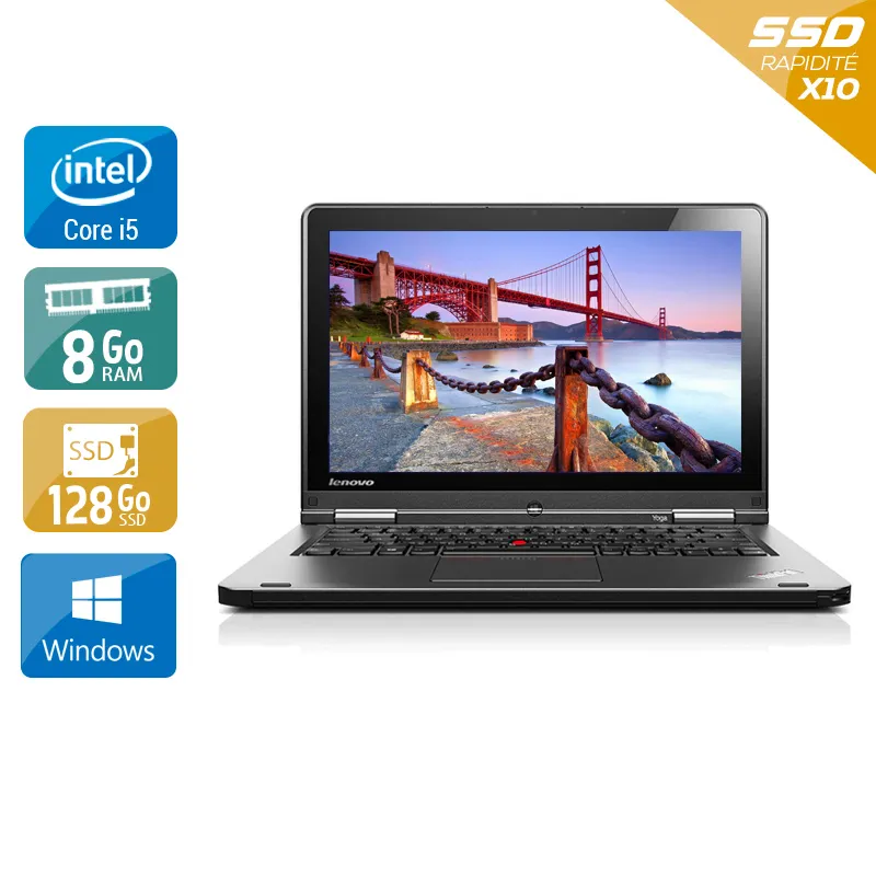 Thinkpad S1 Yoga 12 12,5" 2015 - Intel Core i5 2,3Ghz - 2 - 8Go DDR3 - 128Go SSD - Intel HD Graphics 5500 - Gris / Noir - Windows 10 - AZERTY