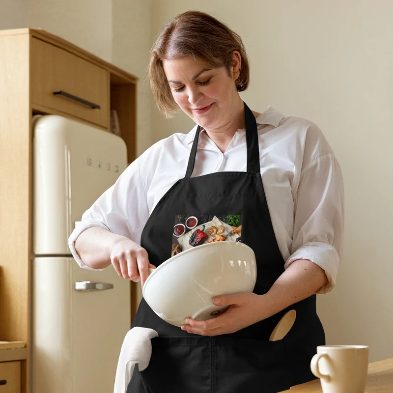 👨🍳 Tablier Brodé Personnalisé – Style, Protection & Élégance en Cuisine ! 🍳✨