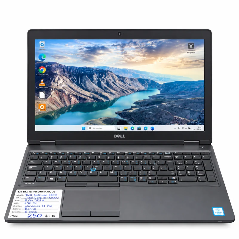 Ordinateur portable Dell Latitude 5580 – Core i5 – SSD – Windows 11 Pro