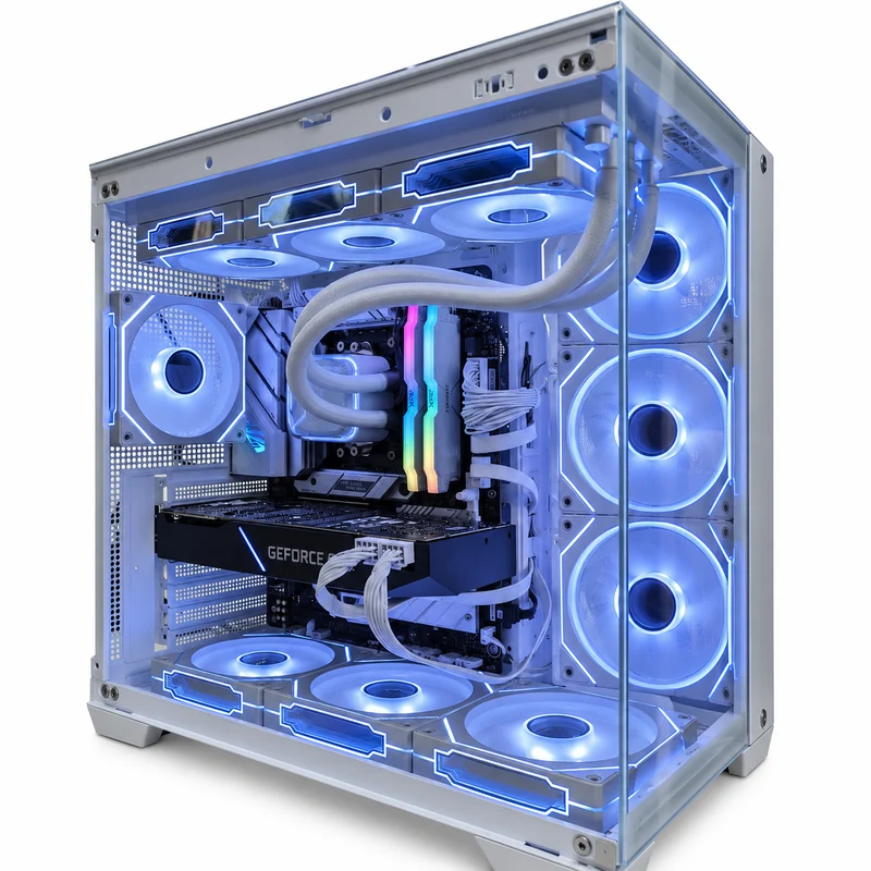 ON PEUX VOUS LE BATIR, PC GAMING Blanc Ryzen 5 9600X RTX2080TI 22 Go 32Go DDR5 500Go NVMe WiFi Win11 RGB
