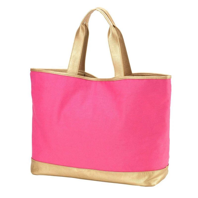 Hot Pink Cabana Tote - Personalized