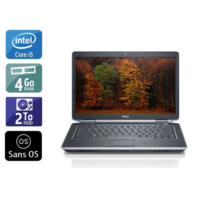 Latitude E5430 14,1" 2012 - Intel Core i5 2,6Ghz - 4 - 4Go DDR4 - 2To HDD - Intel HD Graphics 4000 - Gris / Noir - Sans OS - AZERTY