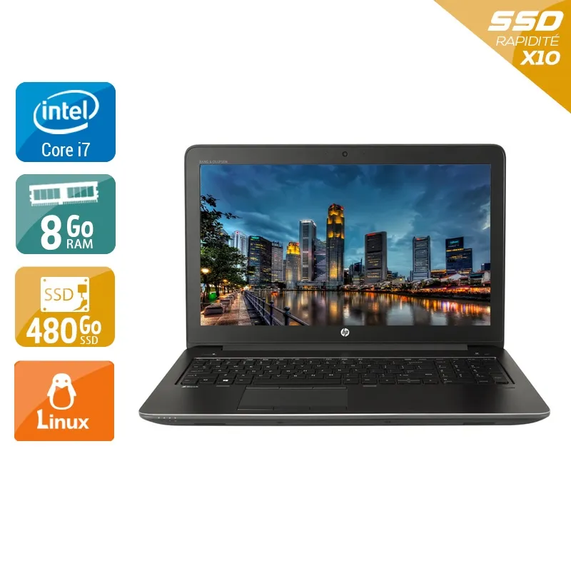 ZBook 15 G3 15,5" 2015 - Intel Core i7 2,7Ghz - 4 - 8Go DDR4 - 480Go SSD - Nvidia Quadro M1000M - Gris / Noir - Linux - AZERTY