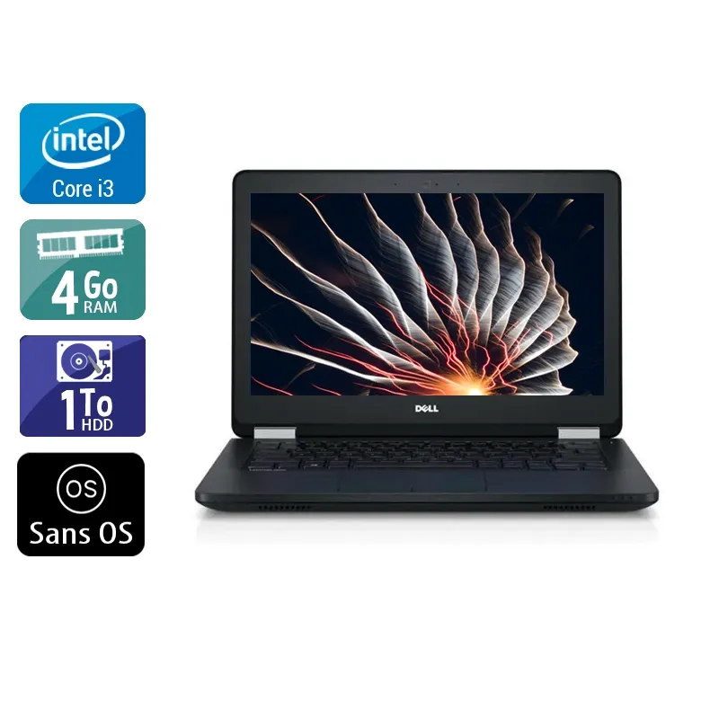 Latitude E5270 12,5" 2010 - Intel Core i3 2,3Ghz - 2 - 4Go DDR4 - 1To HDD - Intel HD Graphics 520 - Gris / Noir - Sans OS - AZERTY