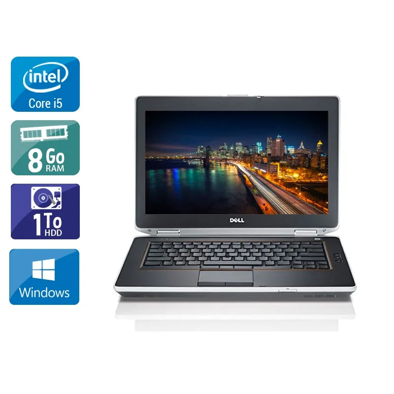 Latitude E6430 14" 2013 - Intel Core i5 2,7Ghz - 2 - 8Go DDR3 - 1To HDD - ‎Intel HD Graphics 3000 - Gris / Noir - Windows 10 - AZERTY