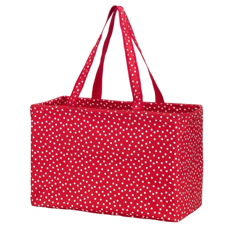 Red Scattered Dot Ultimate Tote - Personalized