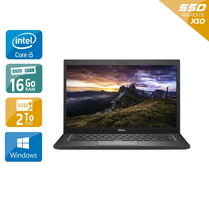 Latitude 7280 12,5" 2015 - Intel Core i5 2,3Ghz - 2 - 16Go DDR4 - 2To SSD - Intel HD Graphics 620 - Gris / Noir - Windows 10 - AZERTY