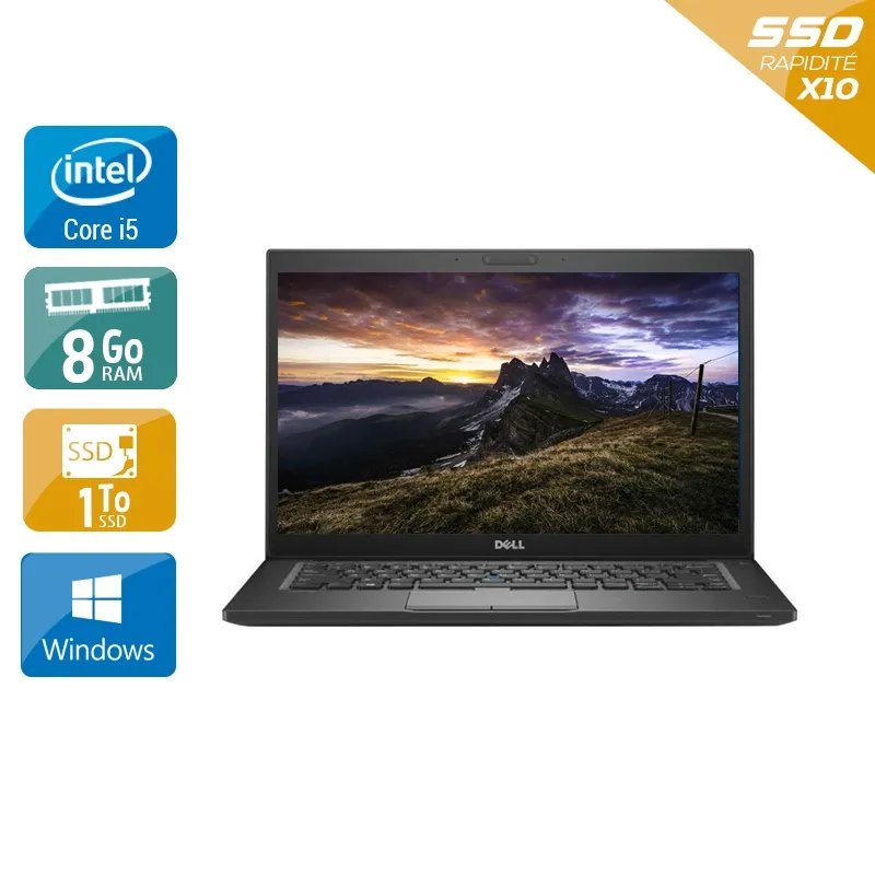 Latitude 7280 12,5" 2015 - Intel Core i5 2,3Ghz - 2 - 8Go DDR4 - 1To SSD - Intel HD Graphics 620 - Gris / Noir - Windows 10 - AZERTY
