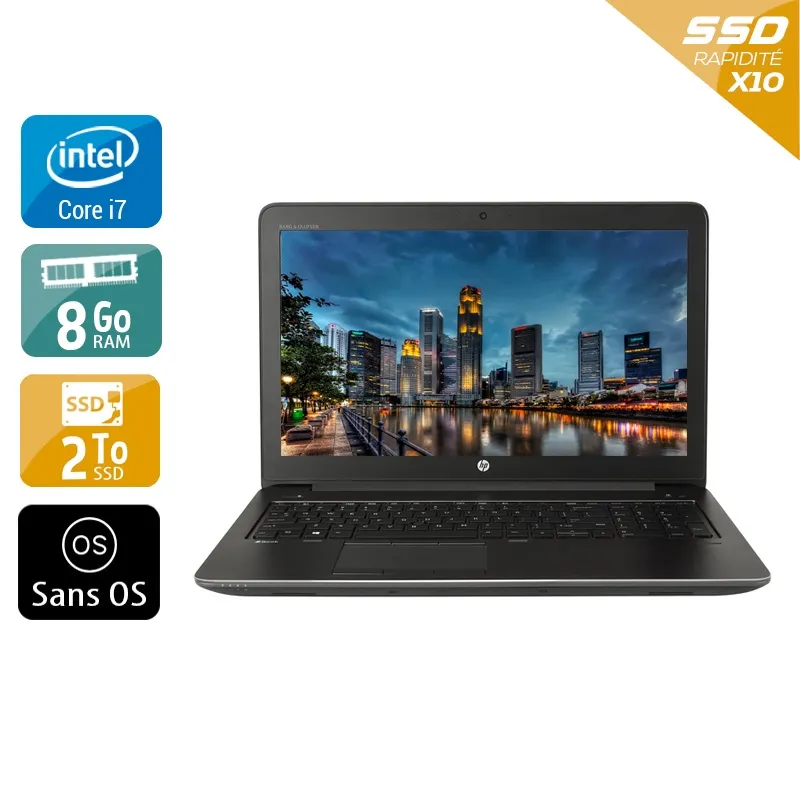 ZBook 15 G3 15,5" 2015 - Intel Core i7 2,7Ghz - 4 - 8Go DDR4 - 2To SSD - Nvidia Quadro M1000M - Gris / Noir - Sans OS - AZERTY