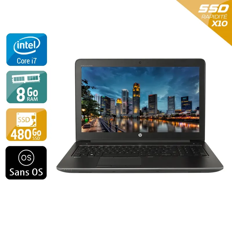 ZBook 15 G3 15,5" 2015 - Intel Core i7 2,7Ghz - 4 - 8Go DDR4 - 480Go SSD - Nvidia Quadro M1000M - Gris / Noir - Sans OS - AZERTY
