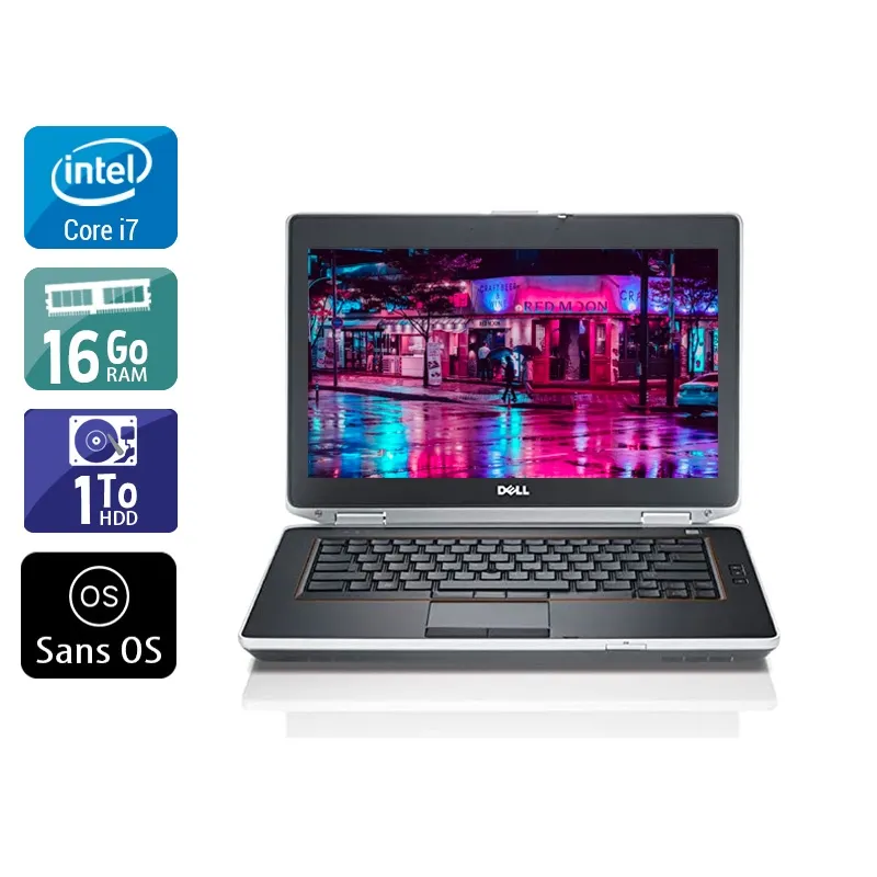 Latitude E6430 14" 2012 - Intel Core i7 2,7Ghz - 2 - 16Go DDR3 - 1To HDD - Intel HD Graphics 4000 - Gris / Noir - Sans OS - AZERTY