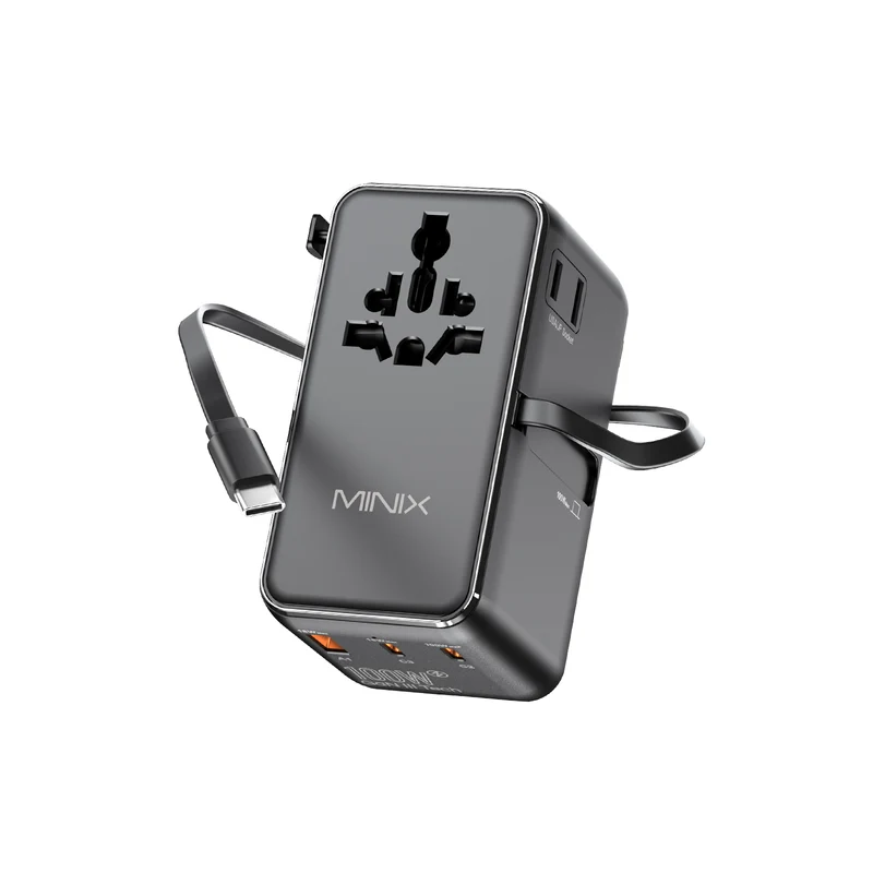 MINIX TP100C GaN-III 100W Universal Travel Adapter with Cable
