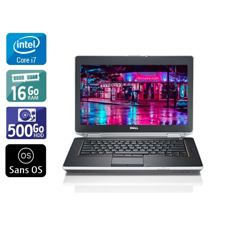 Latitude E6430 14" 2012 - Intel Core i7 2,7Ghz - 2 - 16Go DDR3 - 500Go HDD - Intel HD Graphics 4000 - Gris / Noir - Sans OS - AZERTY
