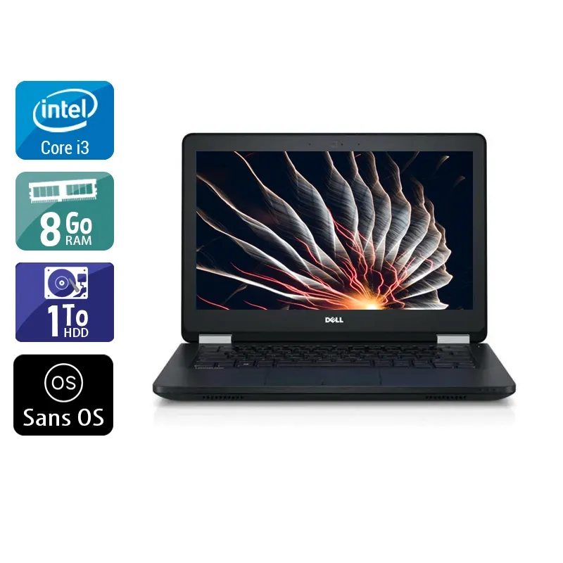 Latitude E5270 12,5" 2010 - Intel Core i3 2,3Ghz - 2 - 8Go DDR4 - 1To HDD - Intel HD Graphics 520 - Gris / Noir - Sans OS - AZERTY