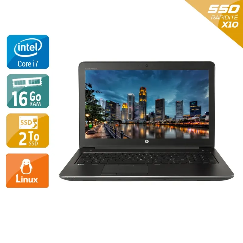 ZBook 15 G3 15,5" 2015 - Intel Core i7 2,7Ghz - 4 - 16Go DDR4 - 2To SSD - Nvidia Quadro M1000M - Gris / Noir - Linux - AZERTY