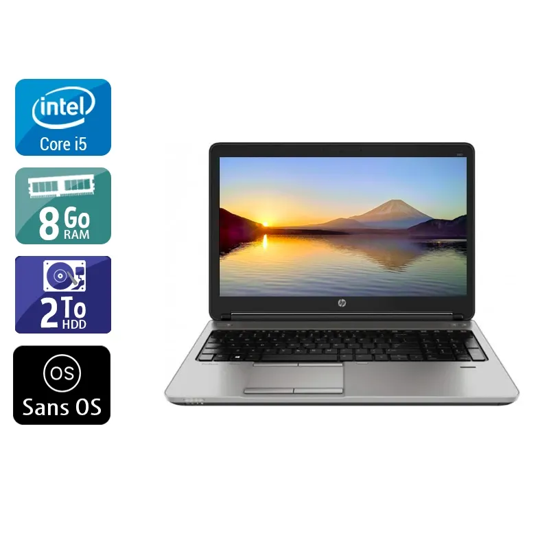 ProBook 650 G1 15,6" 2013 - Intel Core i5 2,5Ghz - 2 - 8Go DDR3 - 2To HDD - Intel HD Graphics 4600 - Gris / Noir - Sans OS - AZERTY