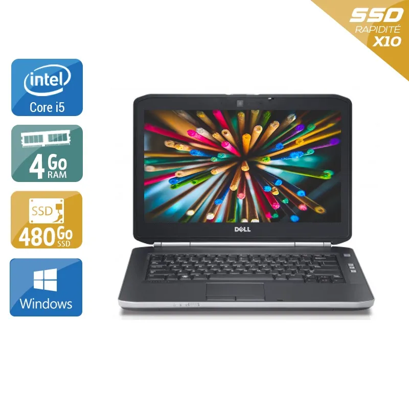 Latitude E5420 14,1" 2011 - Intel Core i5 2,5Ghz - 4 - 4Go DDR4 - 480Go SSD - Intel HD Graphics 3000 - Gris / Noir - Windows 10 - AZERTY