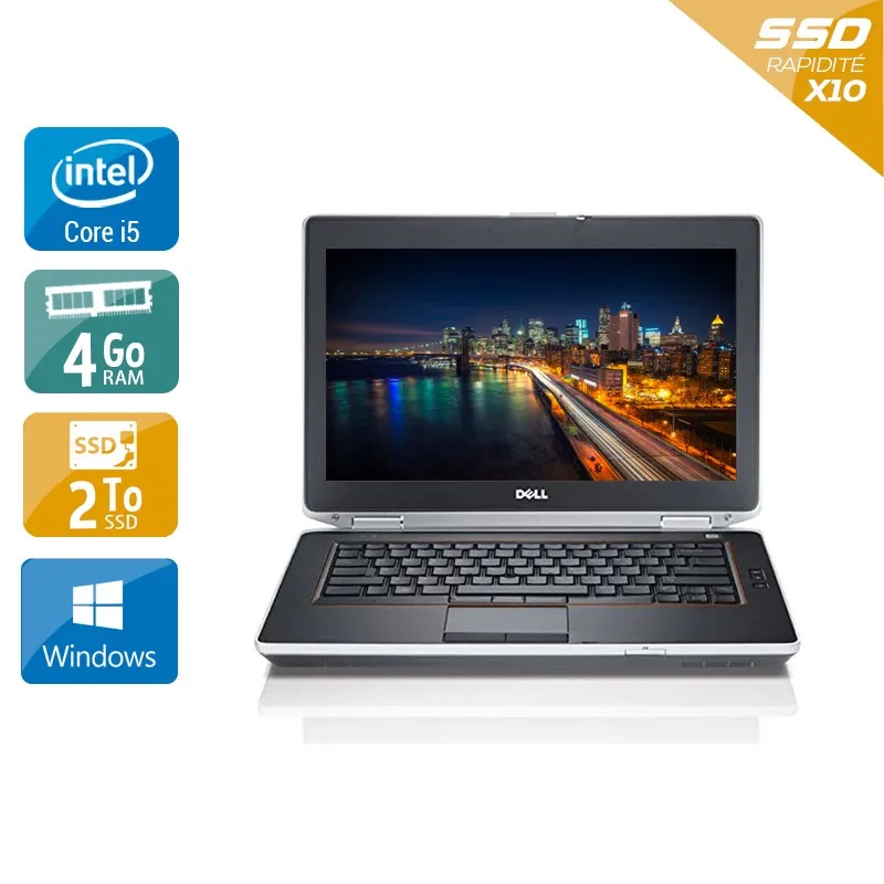 Latitude E6430 14" 2013 - Intel Core i5 2,7Ghz - 2 - 4Go DDR4 - 2To SSD - ‎Intel HD Graphics 3000 - Gris / Noir - Windows 10 - AZERTY