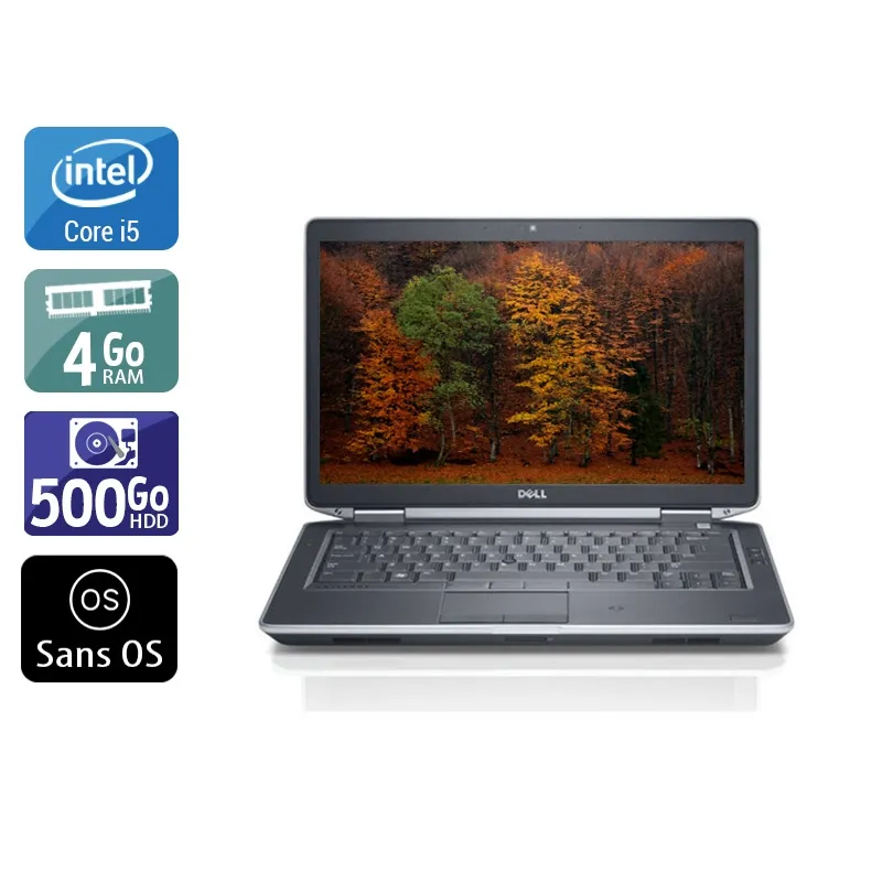 Latitude E5430 14,1" 2012 - Intel Core i5 2,6Ghz - 4 - 4Go DDR4 - 500Go HDD - Intel HD Graphics 4000 - Gris / Noir - Sans OS - AZERTY
