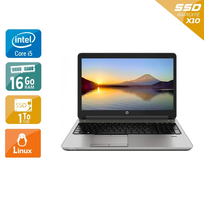 ProBook 650 G1 15,6" 2013 - Intel Core i5 2,5Ghz - 2 - 16Go DDR3 - 1To SSD - Intel HD Graphics 4600 - Gris / Noir - Linux - AZERTY