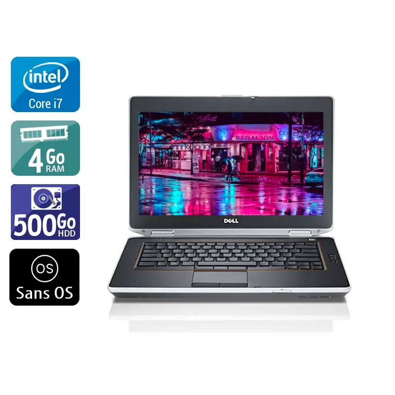 Latitude E6430 14" 2012 - Intel Core i7 2,7Ghz - 2 - 4Go DDR4 - 500Go HDD - Intel HD Graphics 4000 - Gris / Noir - Sans OS - AZERTY