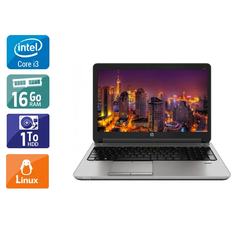 ProBook 650 G1 15,6" 2013 - Intel Core i3 2,4Ghz - 2 - 16Go DDR3 - 1To HDD - Intel HD Graphics 4600 - Gris / Noir - Linux - AZERTY
