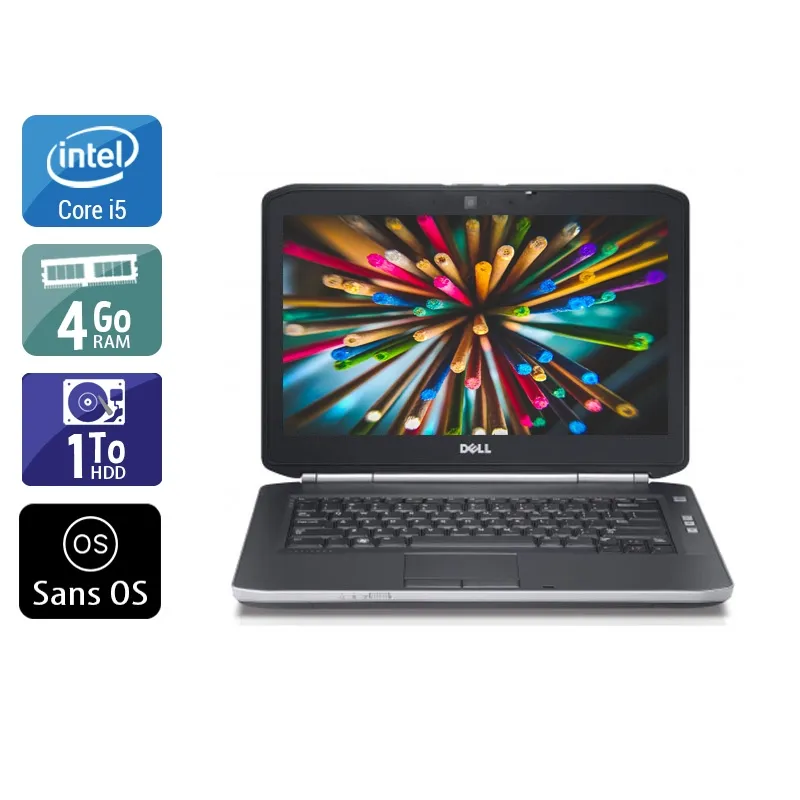 Latitude E5420 14,1" 2011 - Intel Core i5 2,5Ghz - 4 - 4Go DDR4 - 1To HDD - Intel HD Graphics 3000 - Gris / Noir - Sans OS - AZERTY